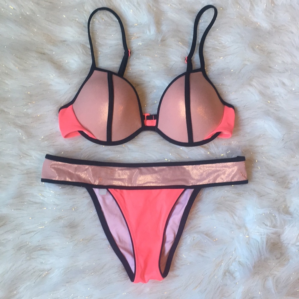 VS Sparkly Pink Bikini Set